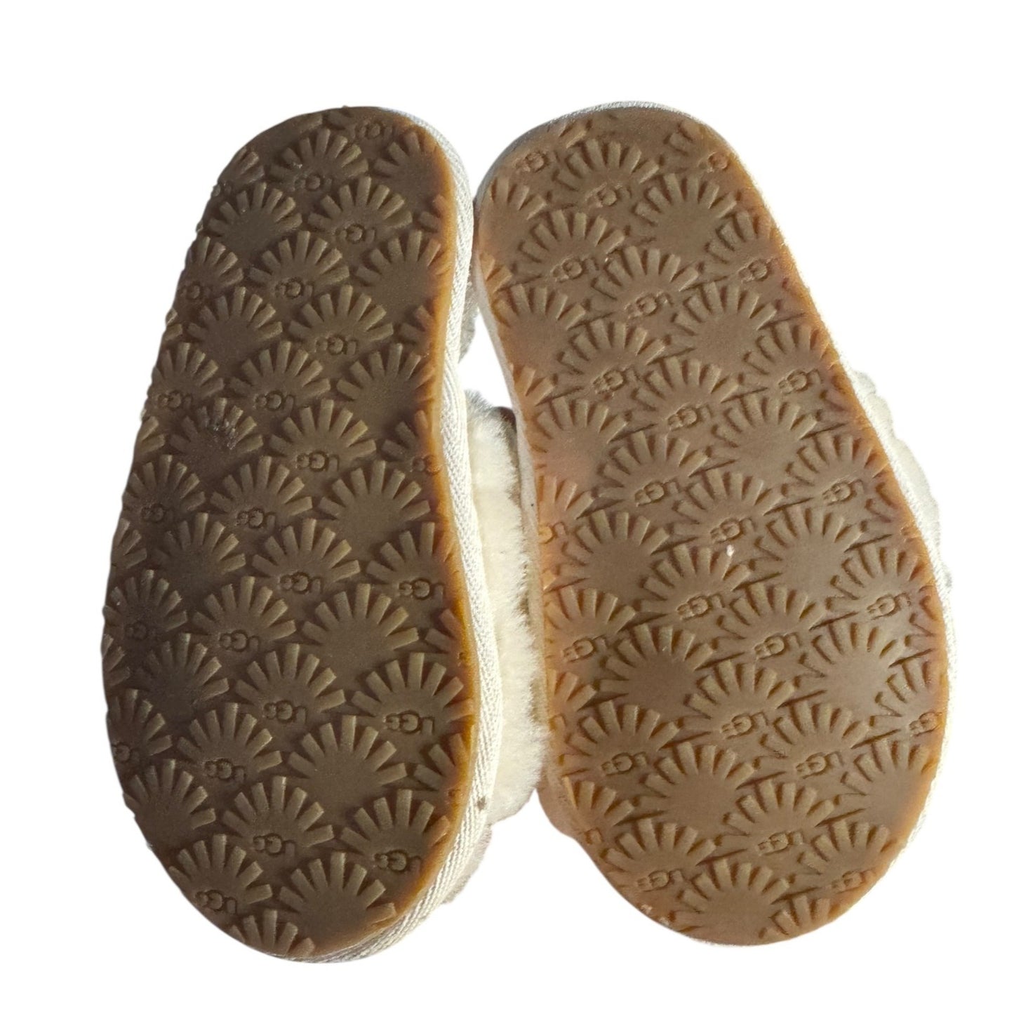 Ugg  Fluff Yeah Toddler size Slippers With Logo Strap Beige Size 8