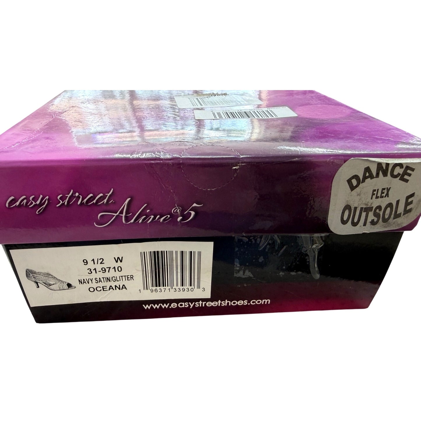 Easy Street Strappy Navy Glitter  Elegant Evening Shoes Size 9