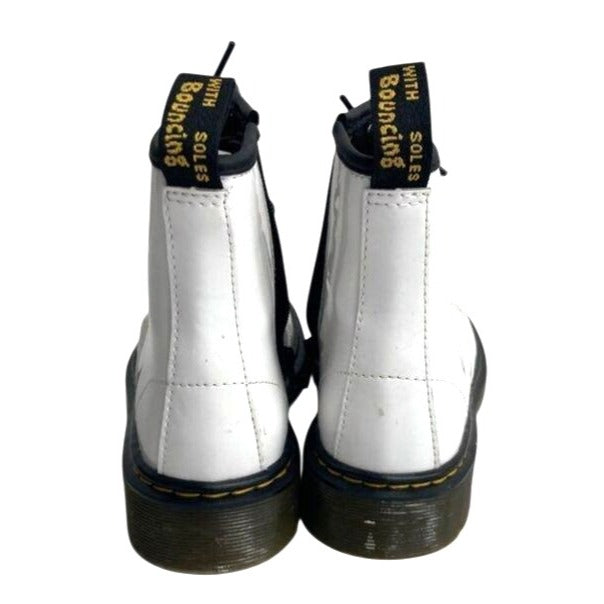 Dr. Martens 1460 White Leather Lace-Up Boots Size US 3 Youth