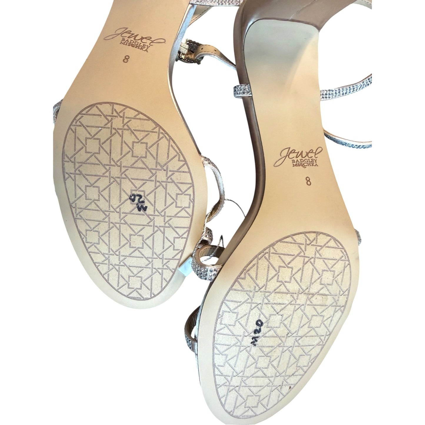 Jewel Badgley Mischka Block Heel Sandals Size 7.5