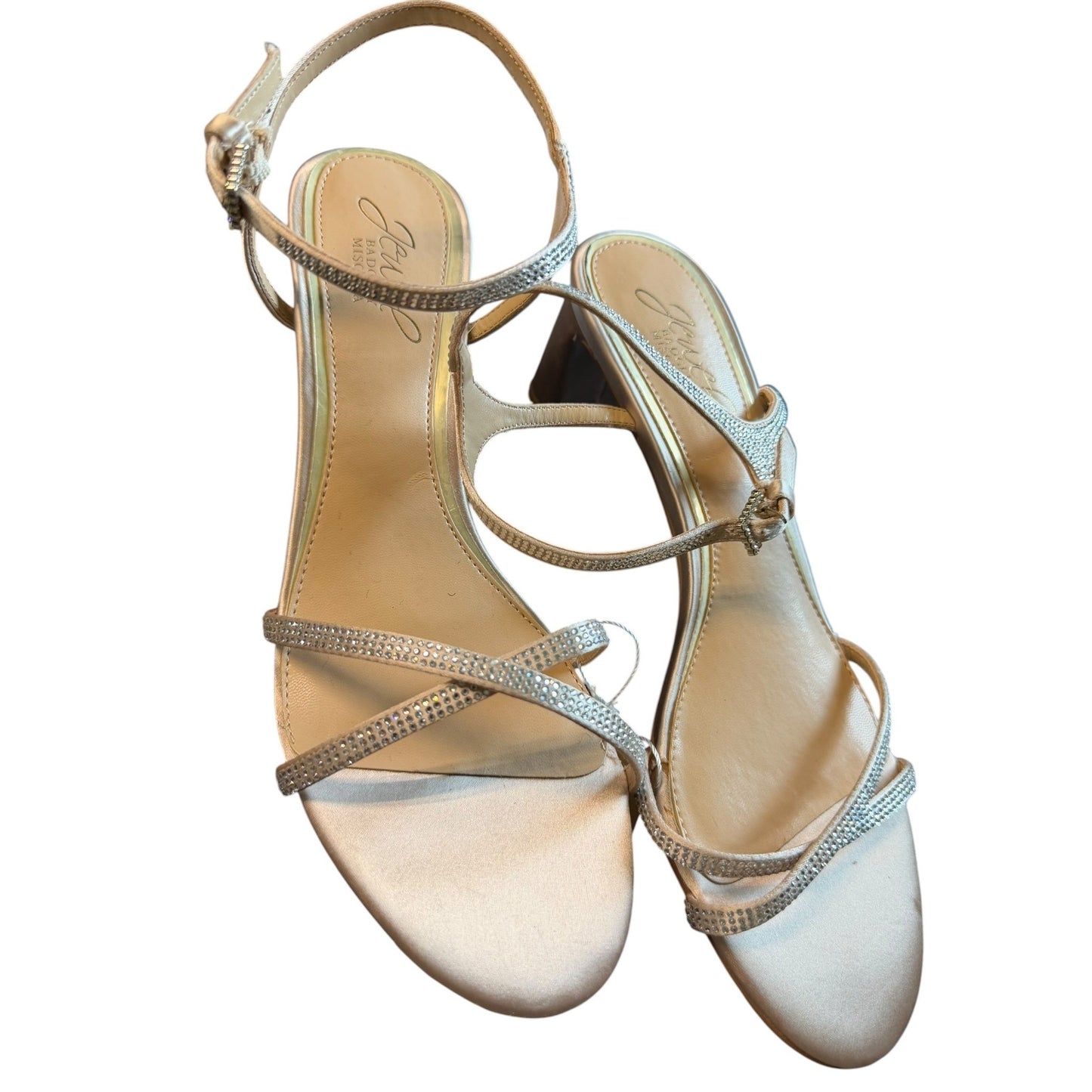 Jewel Badgley Mischka Block Heel Sandals Size 7.5