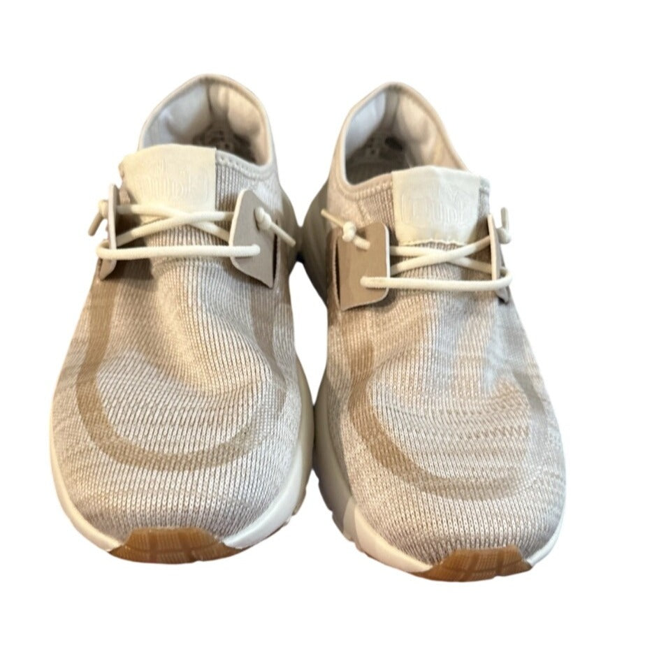 Hey Dude Women's Beige Casual Lightweight Knit Slip-On Sneakers Size 11
