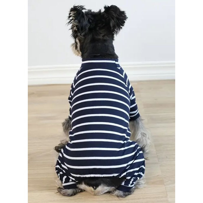 Striped XL Navy Dog Pajamas NWOT
