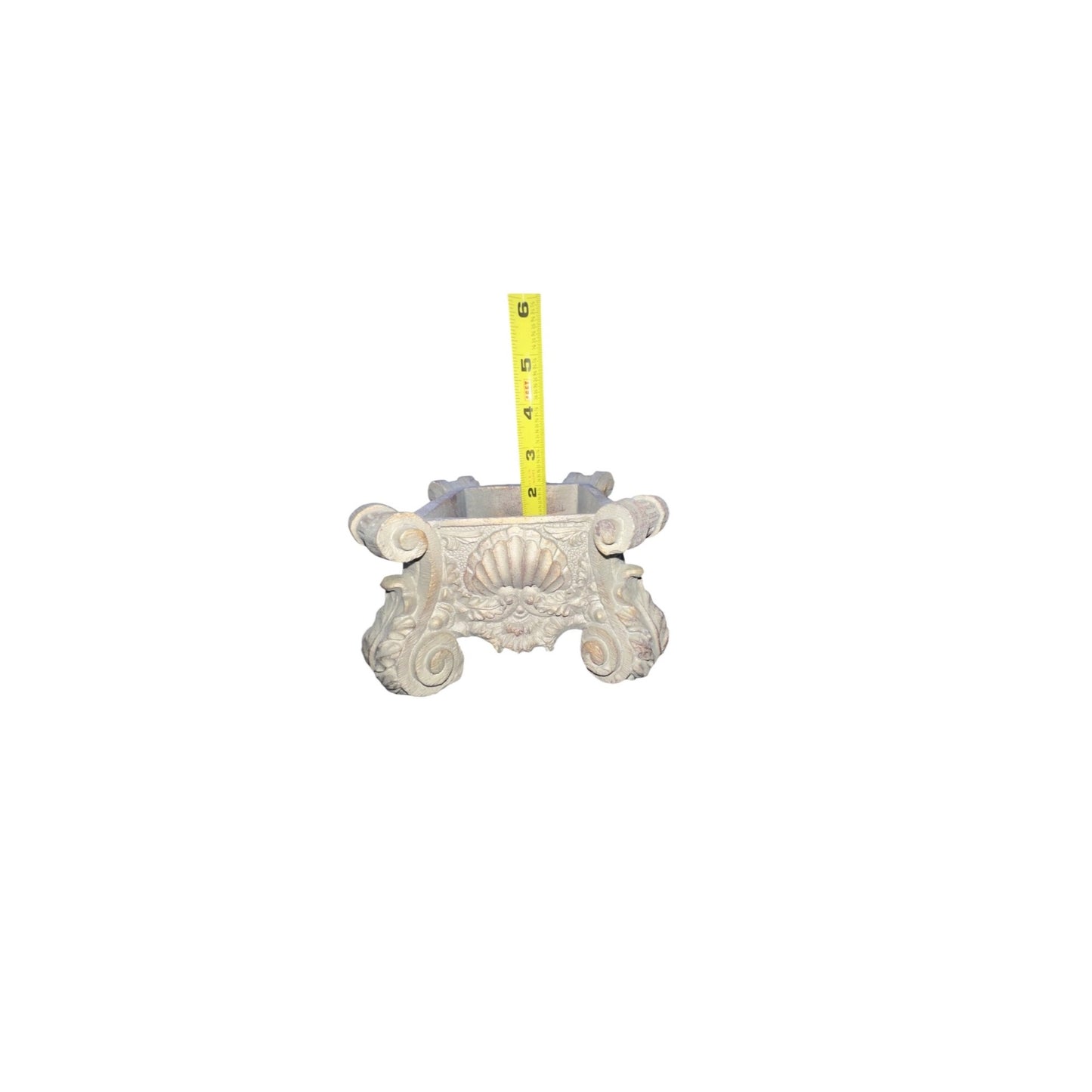 Decorative Cast Metal Tissue Box Holder With Ornate Scroll Design & Removable Lid