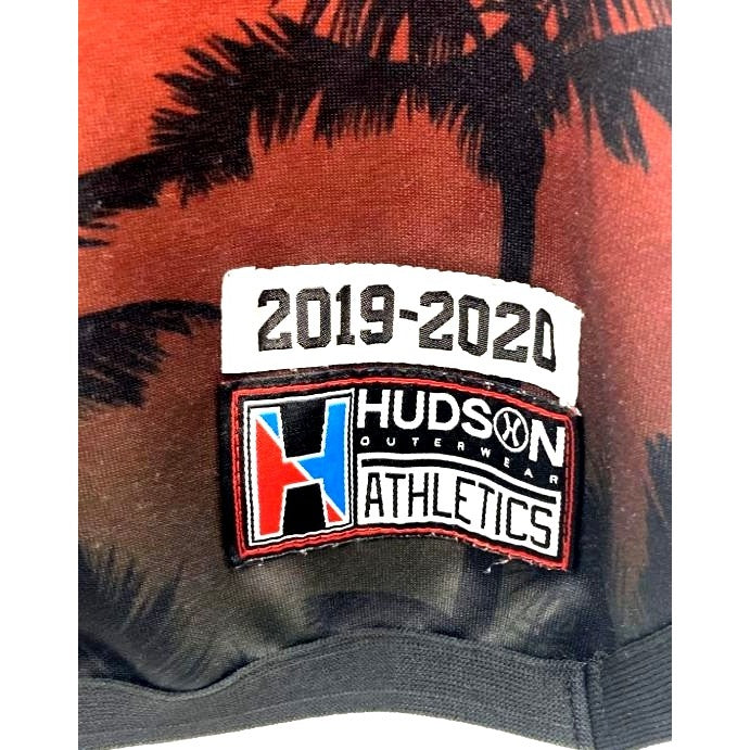 Hudson Outerwear Men's Palm Tree Sunset Graphic T-Shirt Shark Embroidery Size L