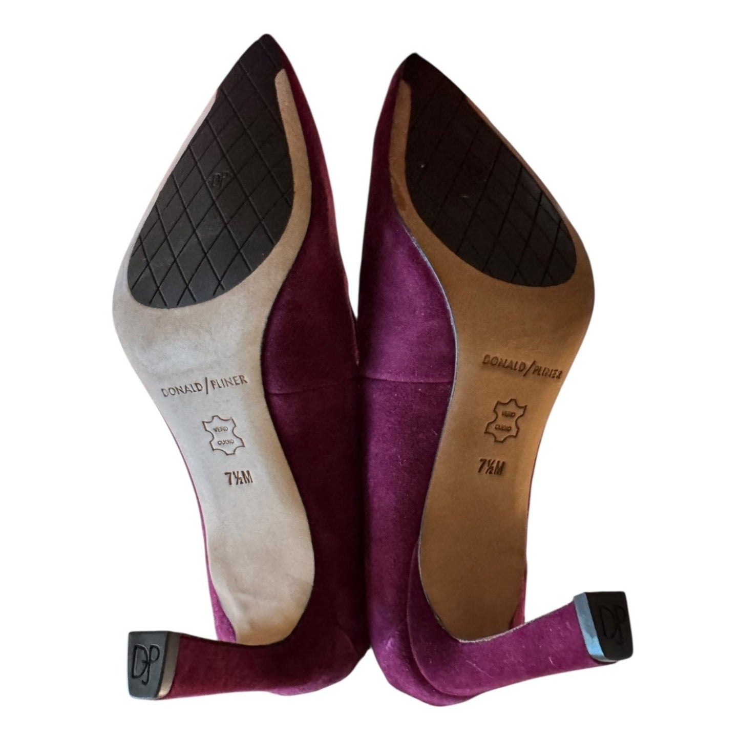 Donald Pliner Burgundy Suede Pointed Toe Heels Womens Size 7.5M