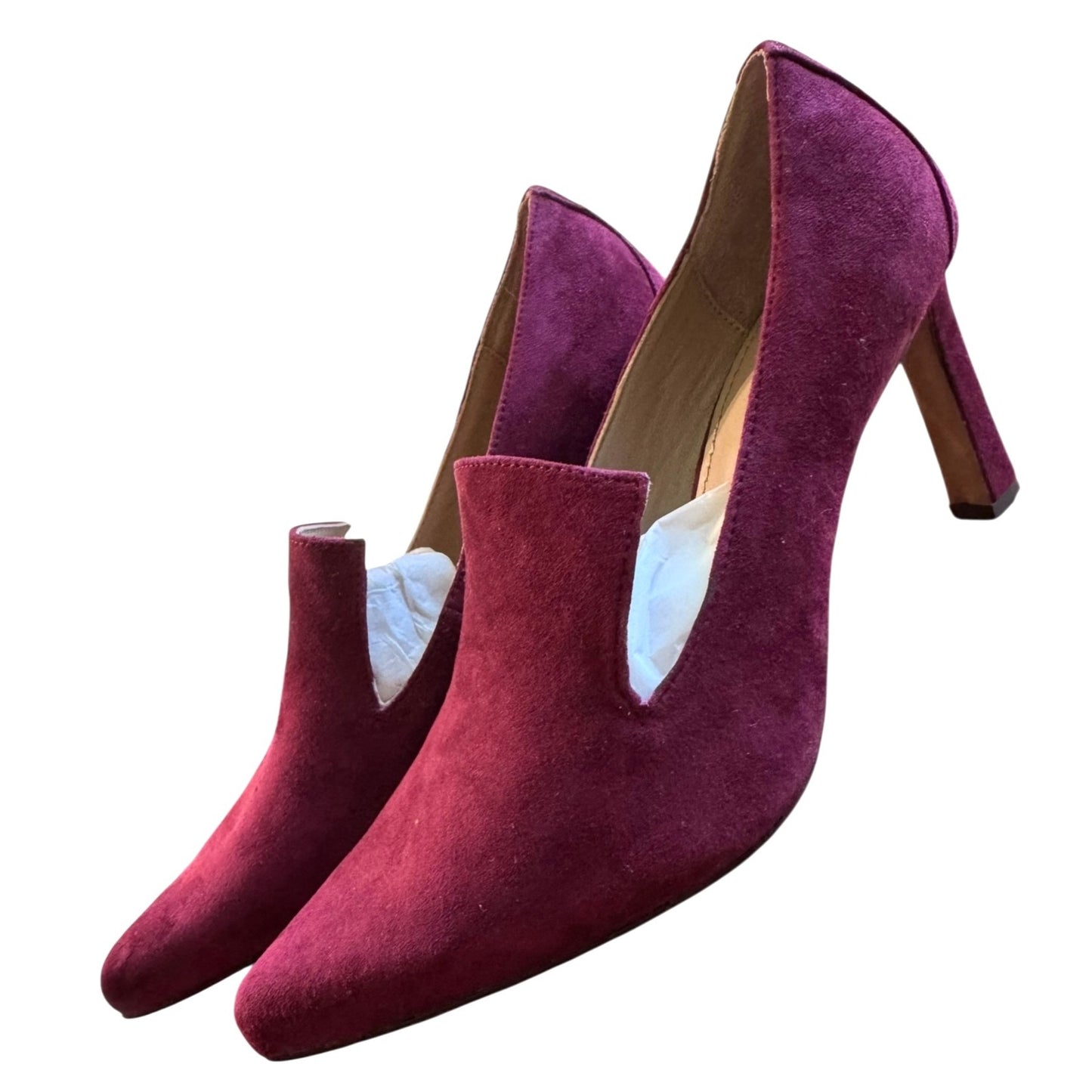 Donald Pliner Burgundy Suede Pointed Toe Heels Womens Size 7.5M