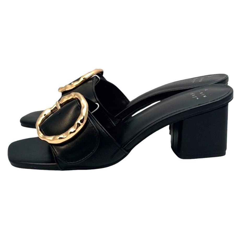 A New Day Women's Black Block Heel Sandals Size 6