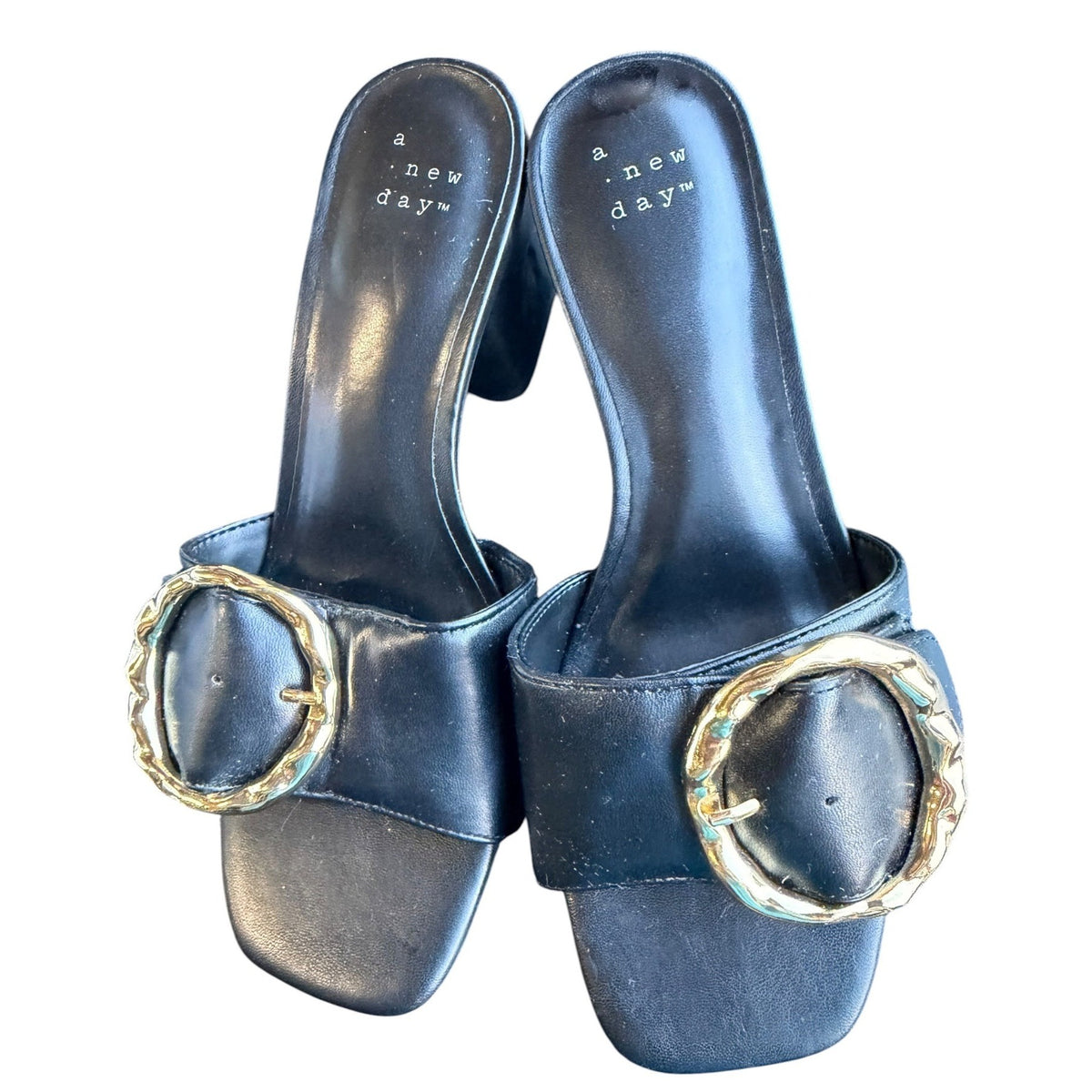 A New Day Women's Black Block Heel Sandals Size 6