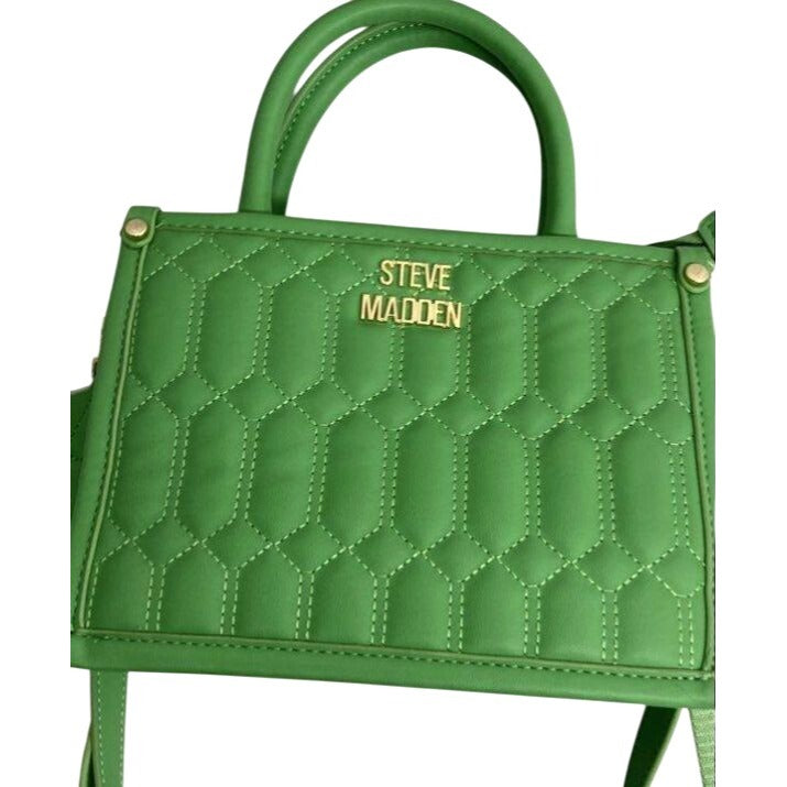 Steve Madden Quilted Green Crossbody Bag With Adjustable Straps