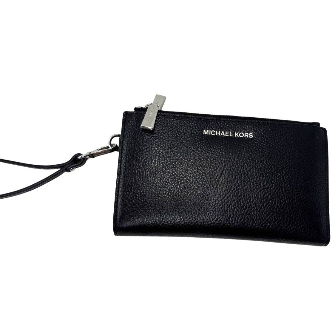 Michael Kors Black Pebbled Leather Wristlet Wallet