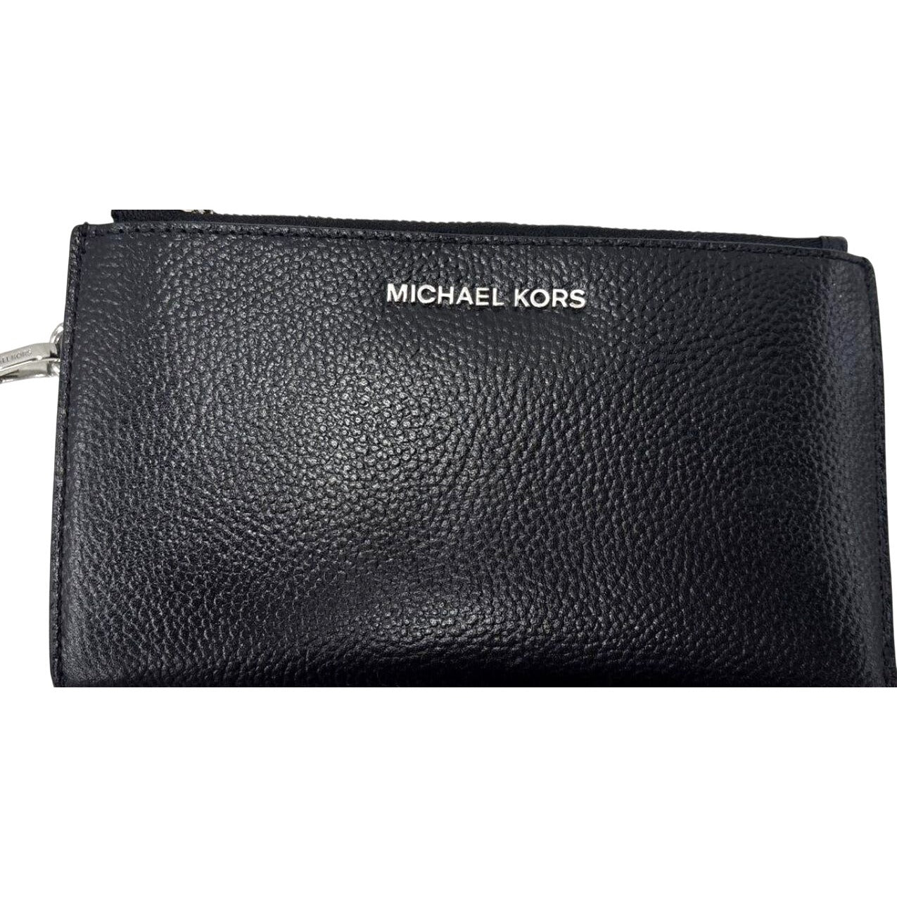 Michael Kors Black Pebbled Leather Wristlet Wallet