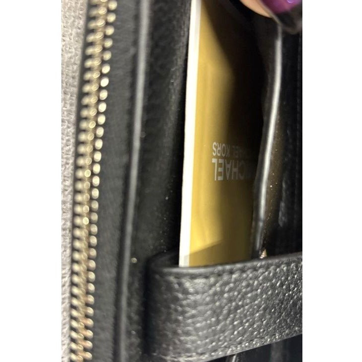 Michael Kors Black Pebbled Leather Wristlet Wallet