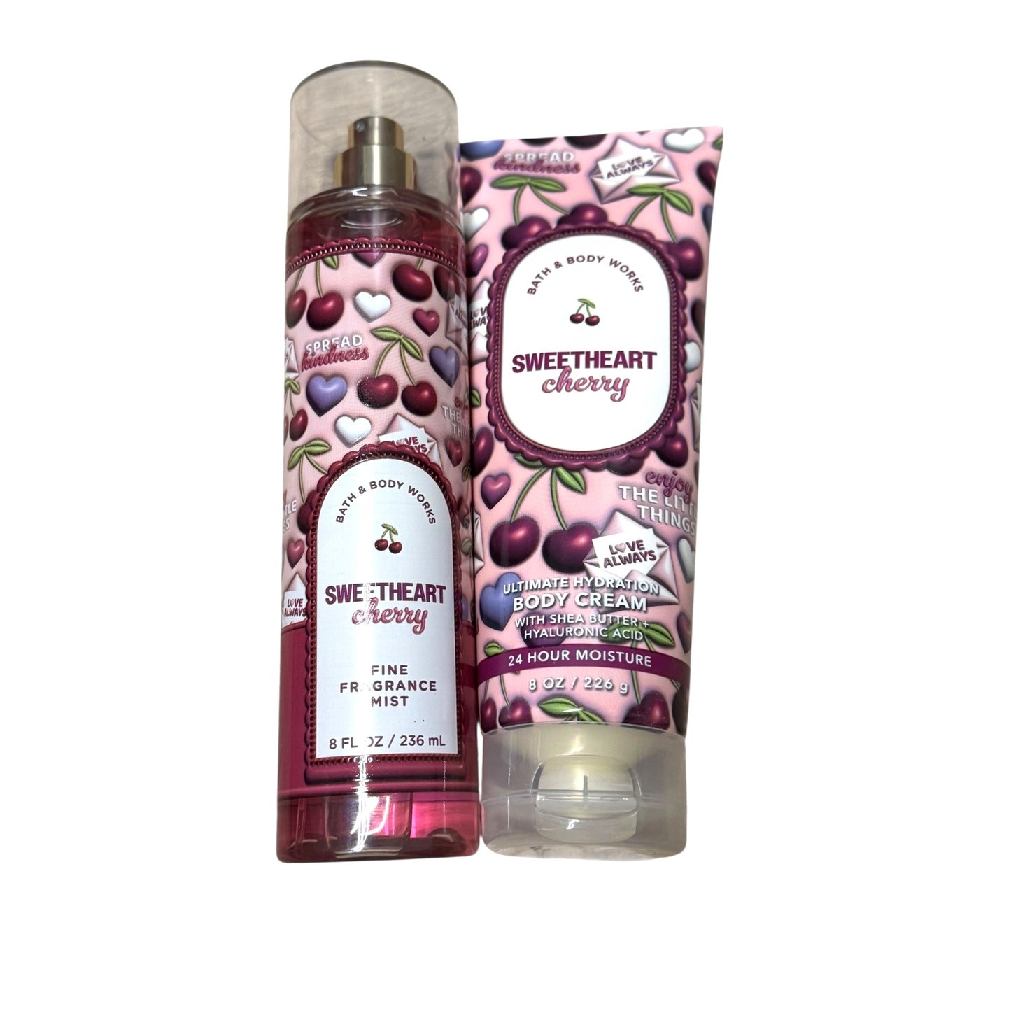 Bath & Body Works Sweetheart Cherry Fine Fragrance Mist & Ultimate Hydration Body Cream Set NEW