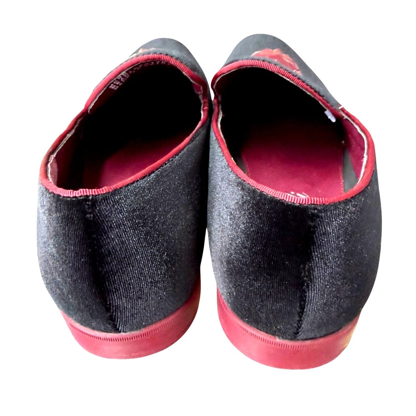 Amali Men's Velvet Slip-On Loafers Panther Detail Size 10.5