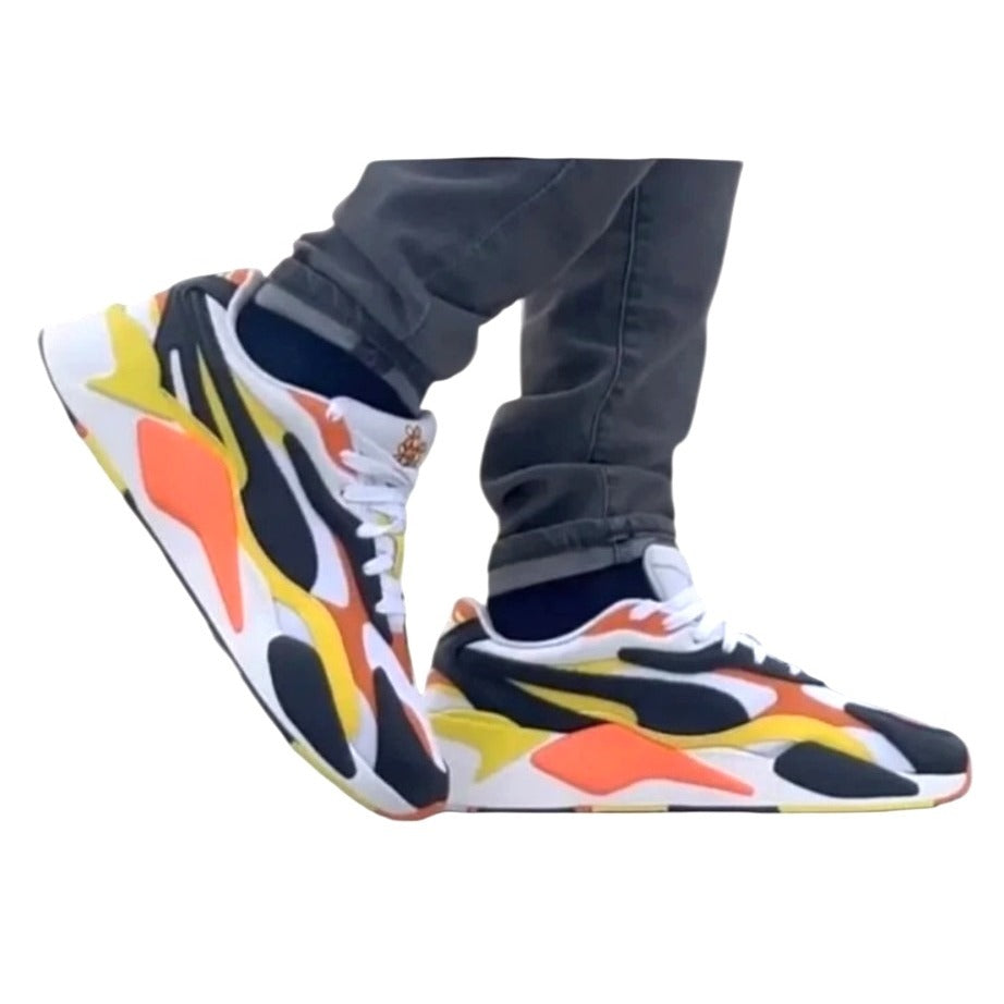 Puma RS-X Bold Multicolor Mens Sneakers Size 10- Black/Orange/Yellow/White
