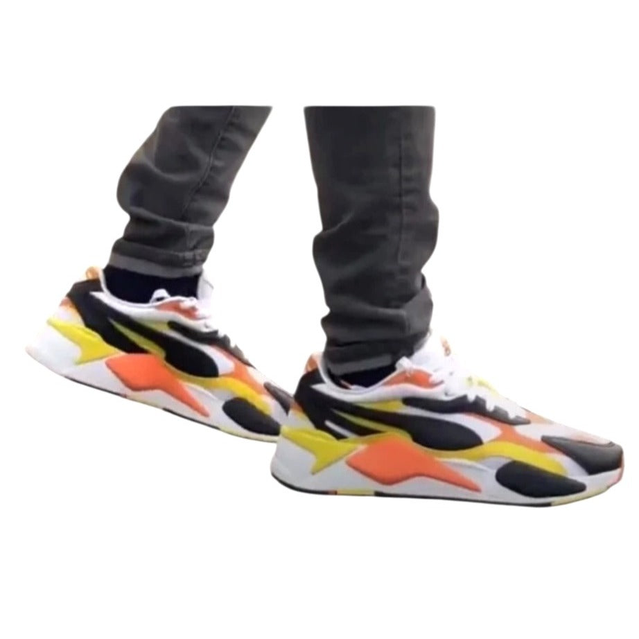 Puma RS-X Bold Multicolor Mens Sneakers Size 10- Black/Orange/Yellow/White
