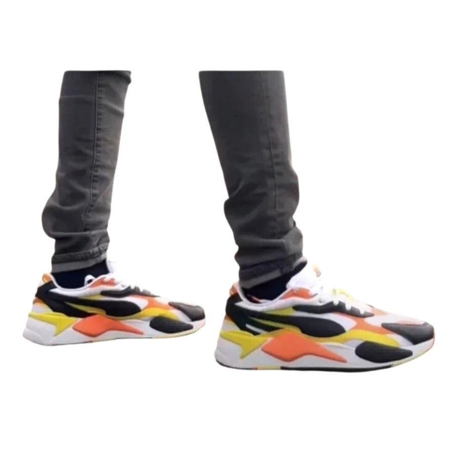 Puma RS-X Bold Multicolor Mens Sneakers Size 10- Black/Orange/Yellow/White