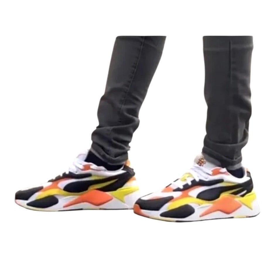 Puma RS-X Bold Multicolor Mens Sneakers Size 10- Black/Orange/Yellow/White