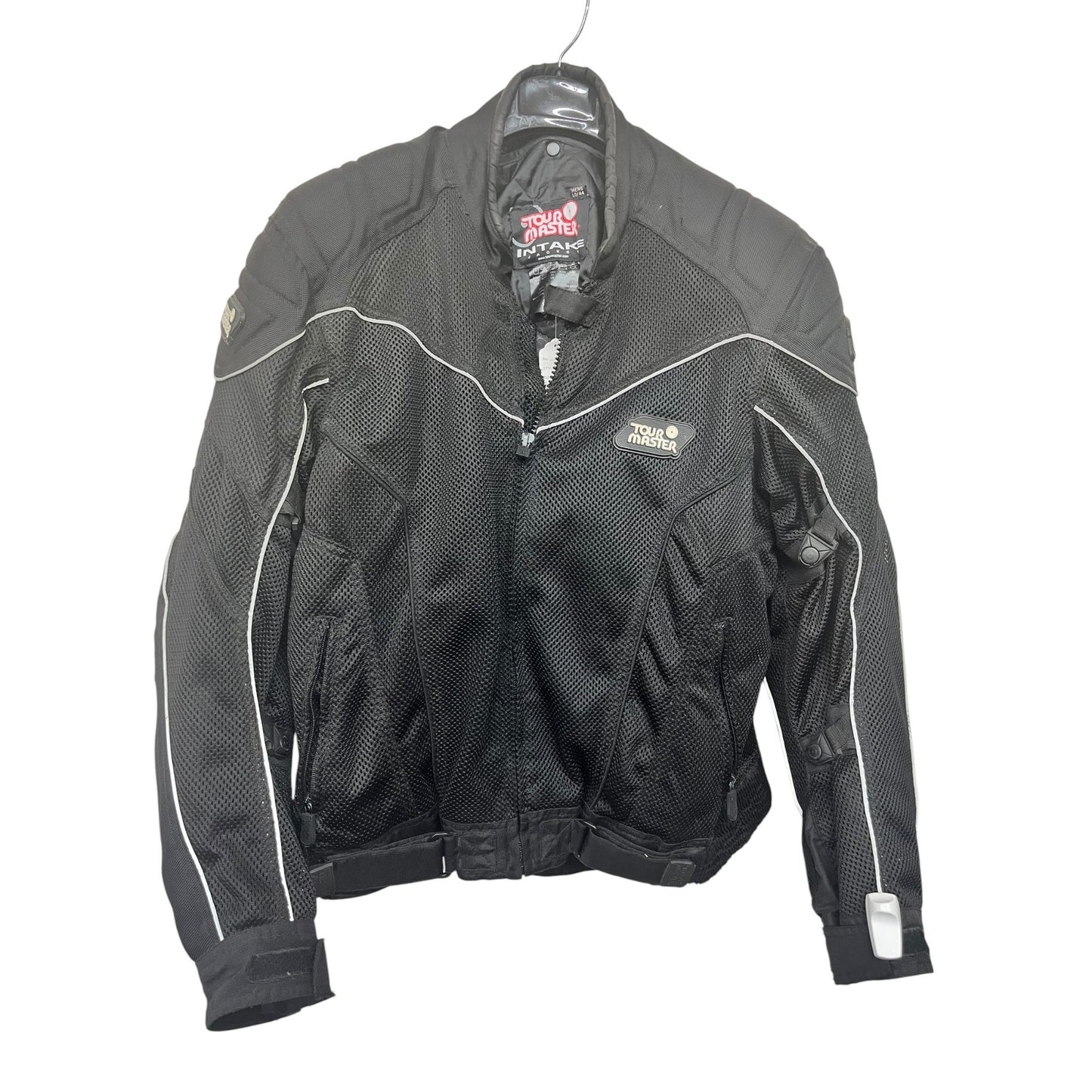 Tour Master Intake Mens LG/44 Black Mesh Motorcycle Jacket With Reflective Trim