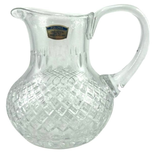 Polonia Clear Lead Crystal Pitcher Made In Poland