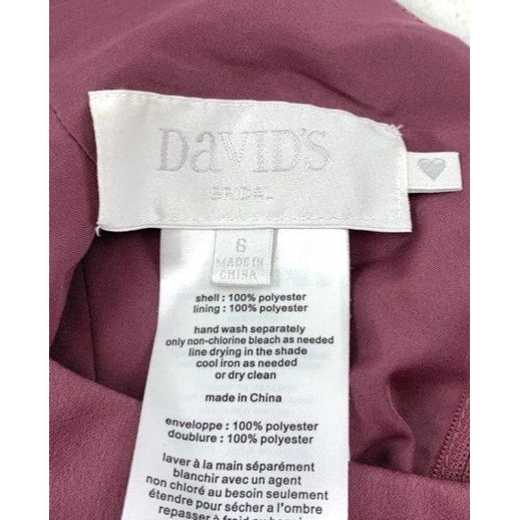 David's Bridal Burgundy Wine Formal Bridesmaid Dress - Size 6