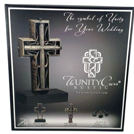 The Unity Cross Rustic Beech & Bronze Wedding Unity Symbol Display Set