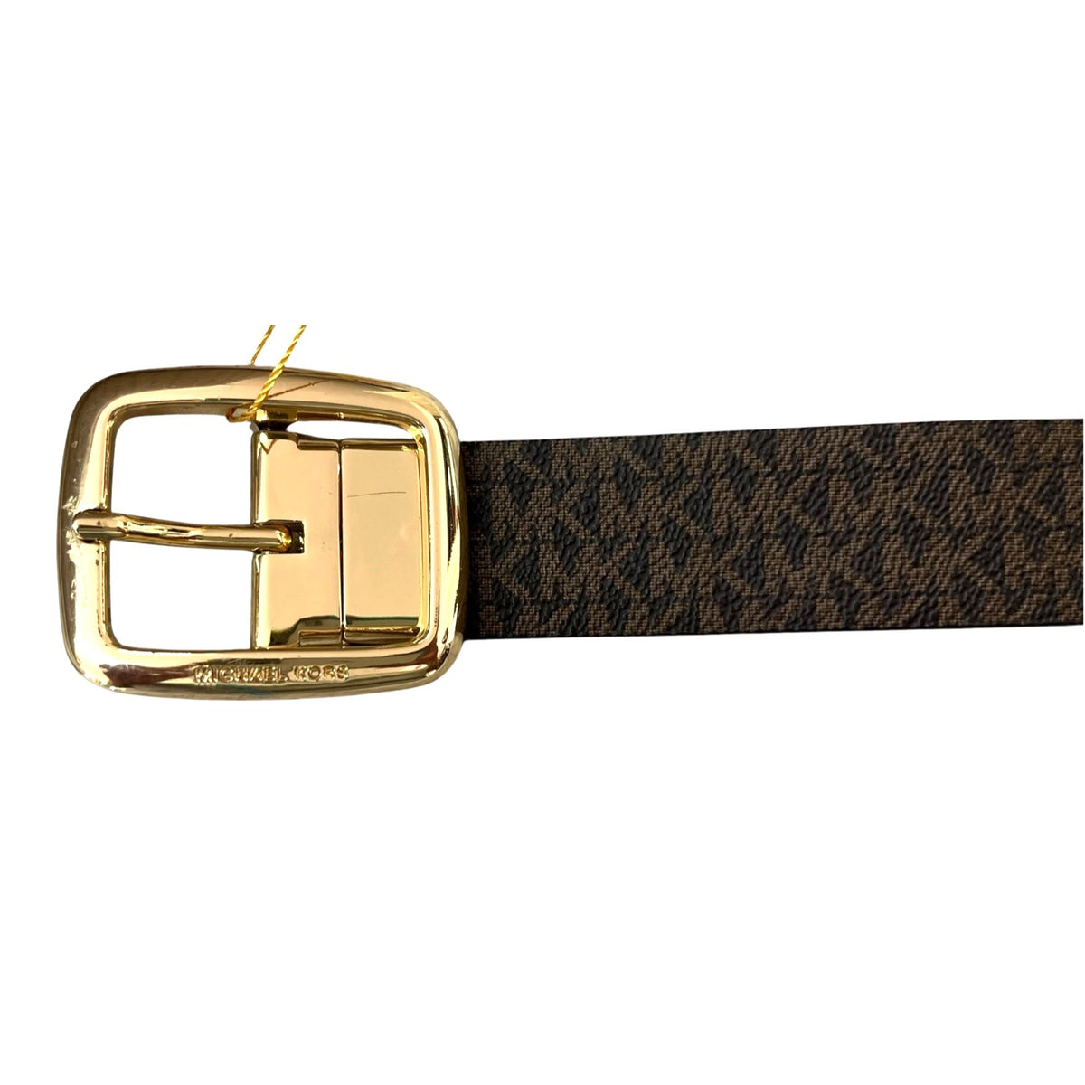Michael Kors Women's Reversible Belt Vanilla/Brown 42" Gold Buckle