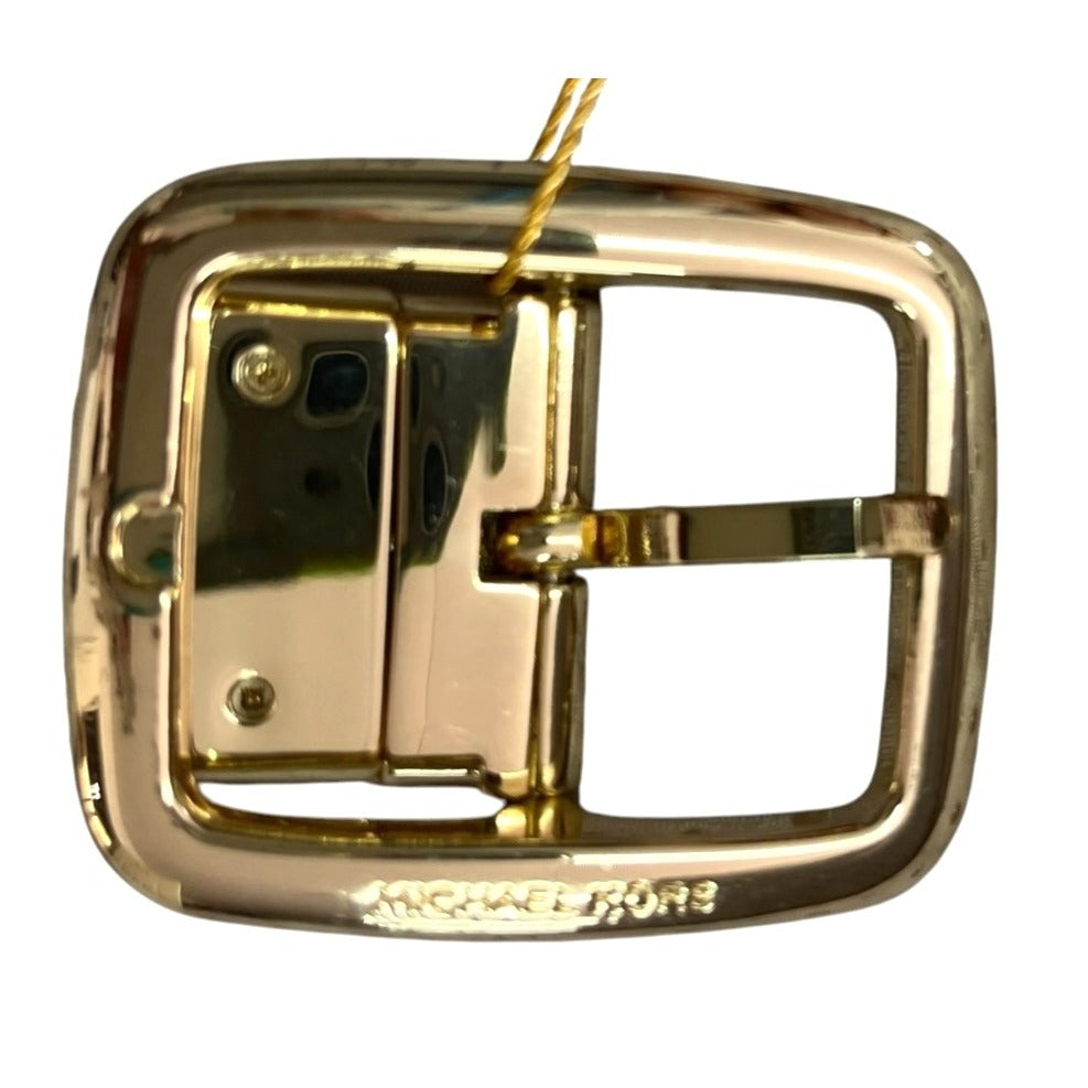 Michael Kors Women's Reversible Belt Vanilla/Brown 42" Gold Buckle