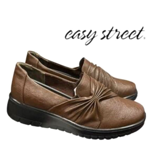 Easy Street Women's Comfort Loafers Brown Size 9M Faux Leather NWOB
