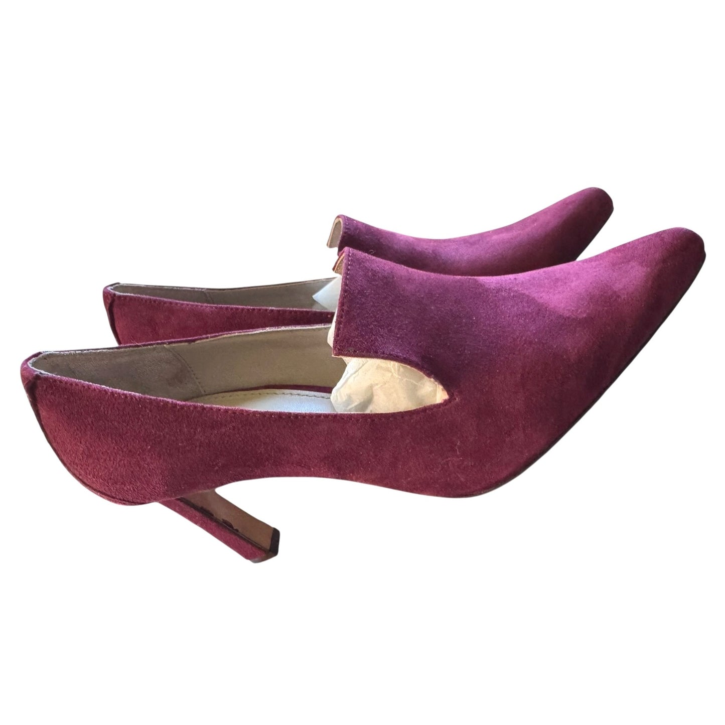 Donald Pliner Burgundy Suede Pointed Toe Heels Womens Size 7.5M