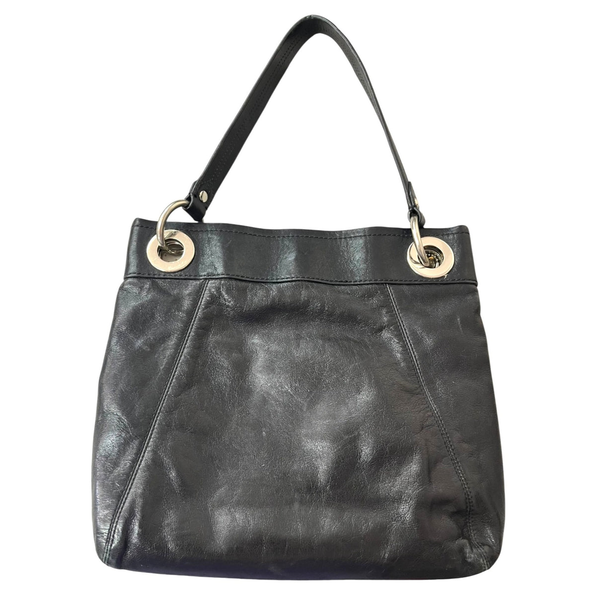 Coach Ashley Leather Hippie Pleated Shoulder Bag