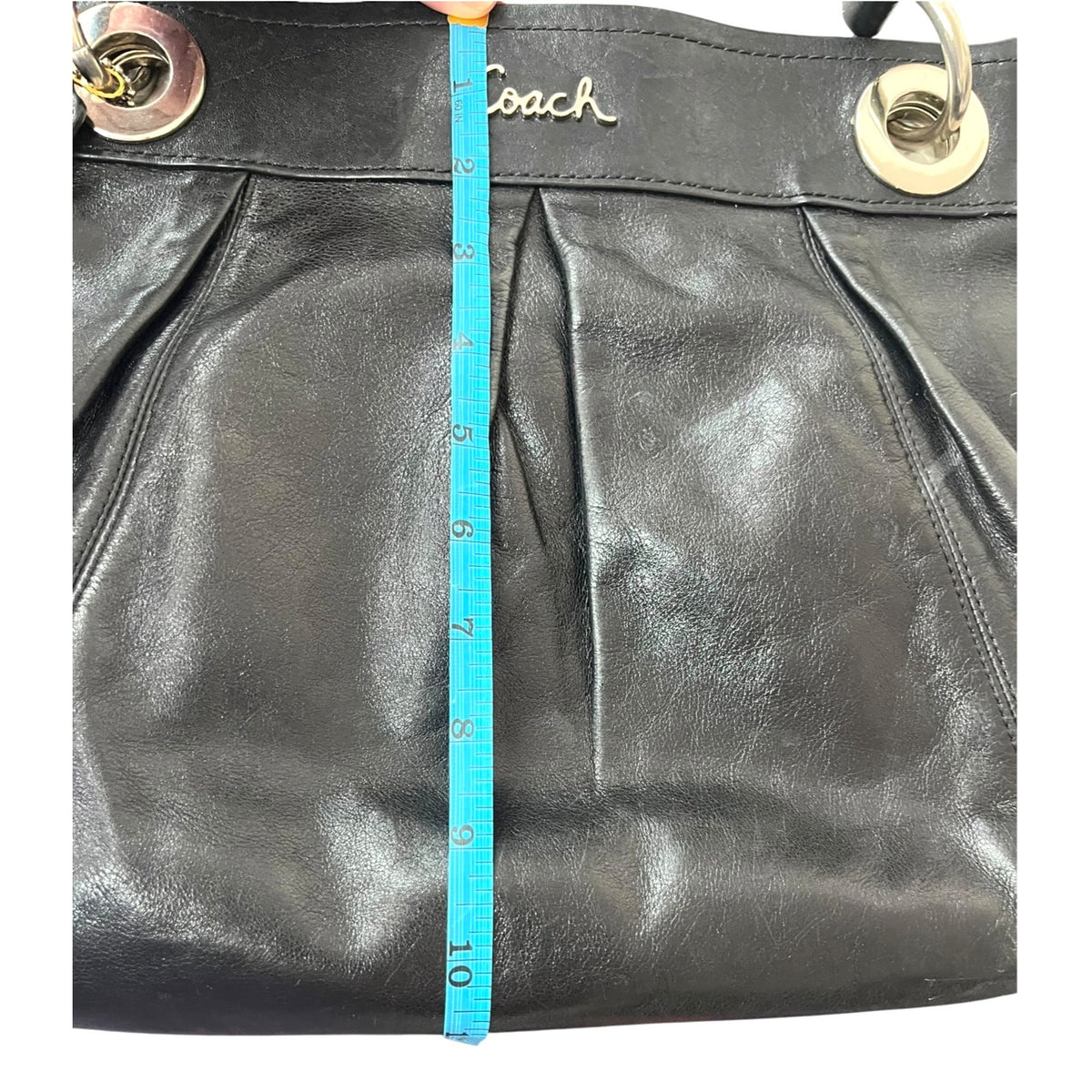 Coach Ashley Leather Hippie Pleated Shoulder Bag
