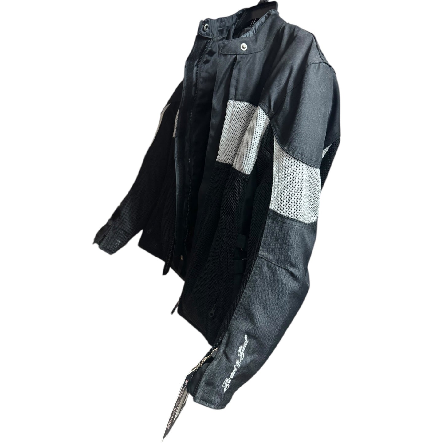 Street & Steel Women's Size R1 Black Armored Motorcycle Jacket With Removable Liner Medium