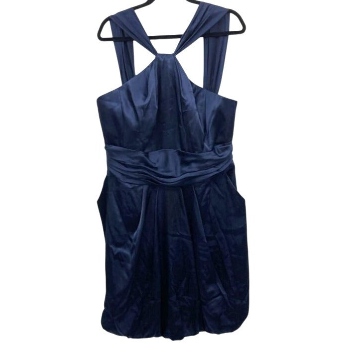 Davids Bridal Marine Short Bridesmaid Dress Size 16 MSRP $139 NWT