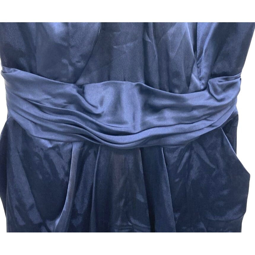 Davids Bridal Marine Short Bridesmaid Dress Size 16 MSRP $139 NWT