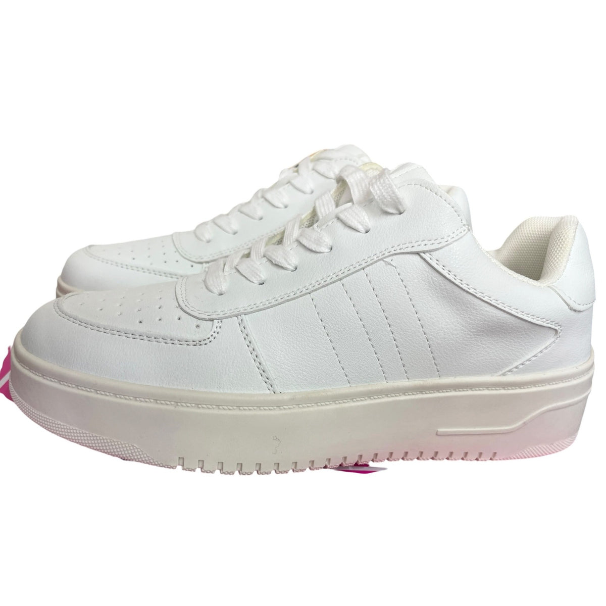 Hey Girl By Corkys Pregame White Lace-Up Sneakers Size 10 New In Box