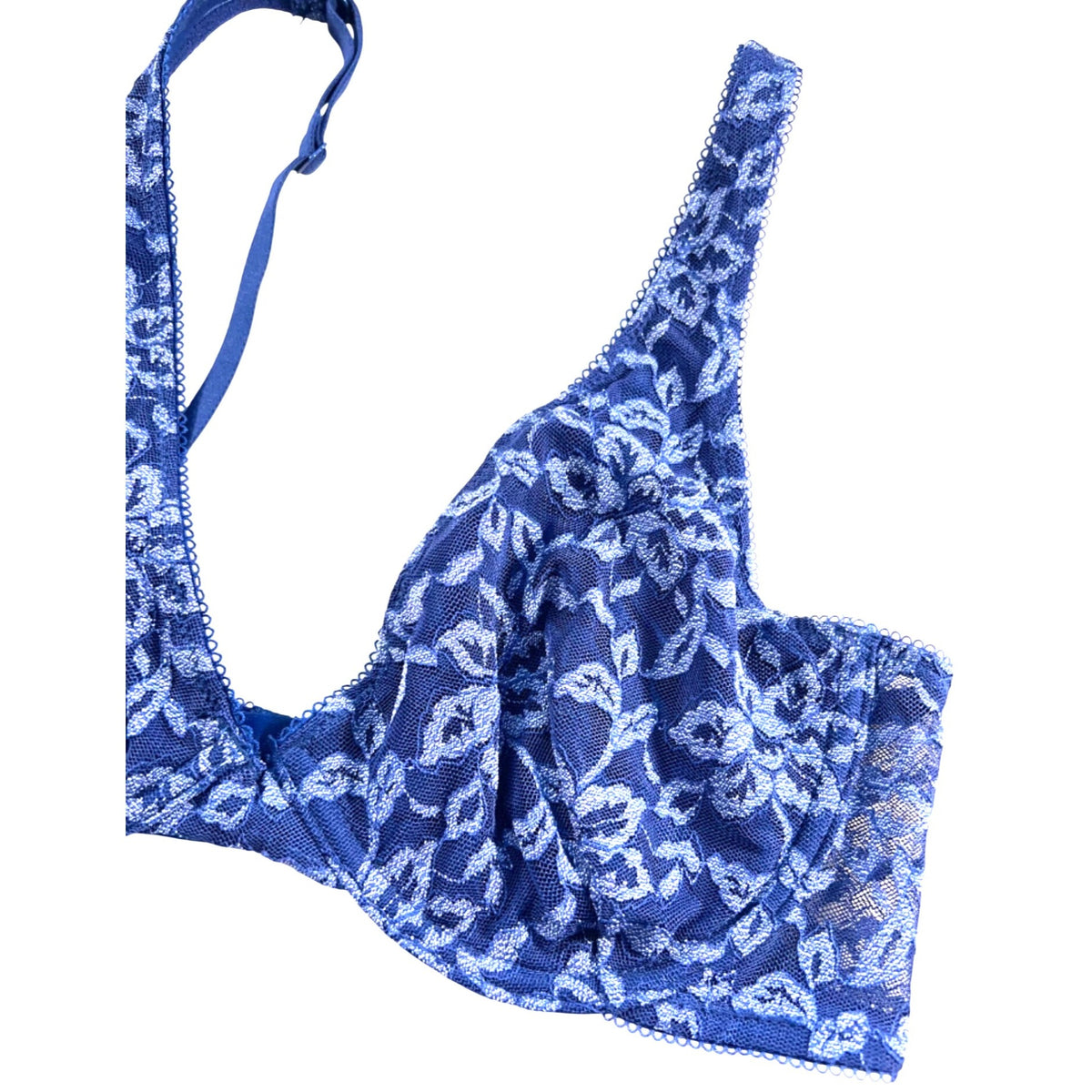 Blue Floral Flirtitude Medium Unlined Bra SZ M