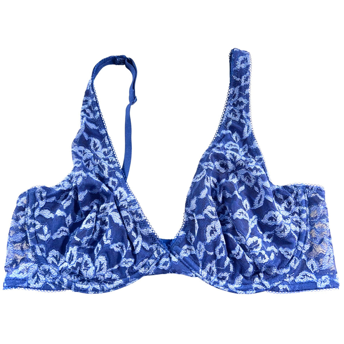 Blue Floral Flirtitude Medium Unlined Bra SZ M
