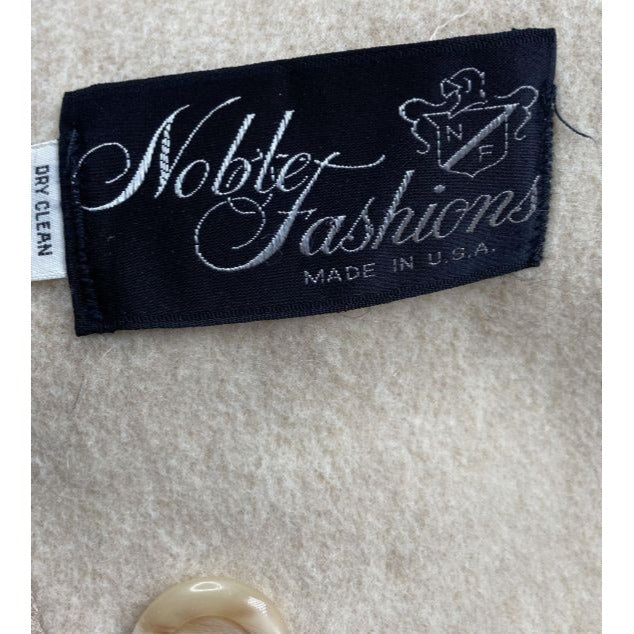 Vintage Noble Fashions Cream Coat W/ Faux Fur Collar Size 22 Inch Chest