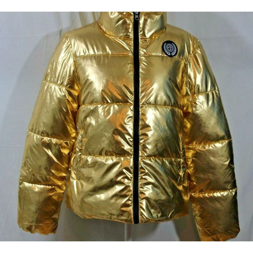 Zumba Gold Metallic Puffer Jacket With Logo Unisex Full Zip Lightweight Size XS