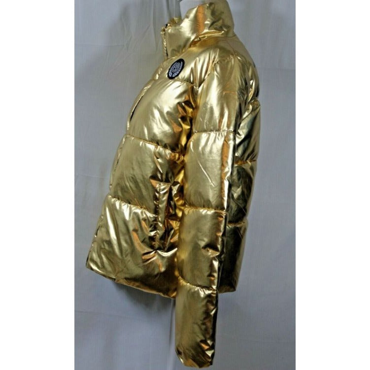 Zumba Gold Metallic Puffer Jacket With Logo Unisex Full Zip Lightweight Size XS