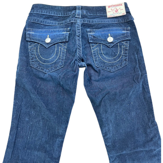 True Religion Women's Blue Corduroy Jeans Size 27
