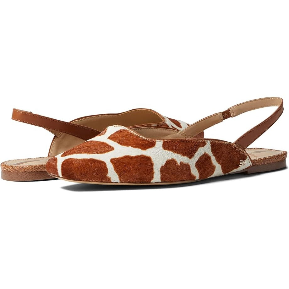 Giraffe Print Calf Hair Sam Edelman Connell Sling Back Flats Women's Size 6 NWOT