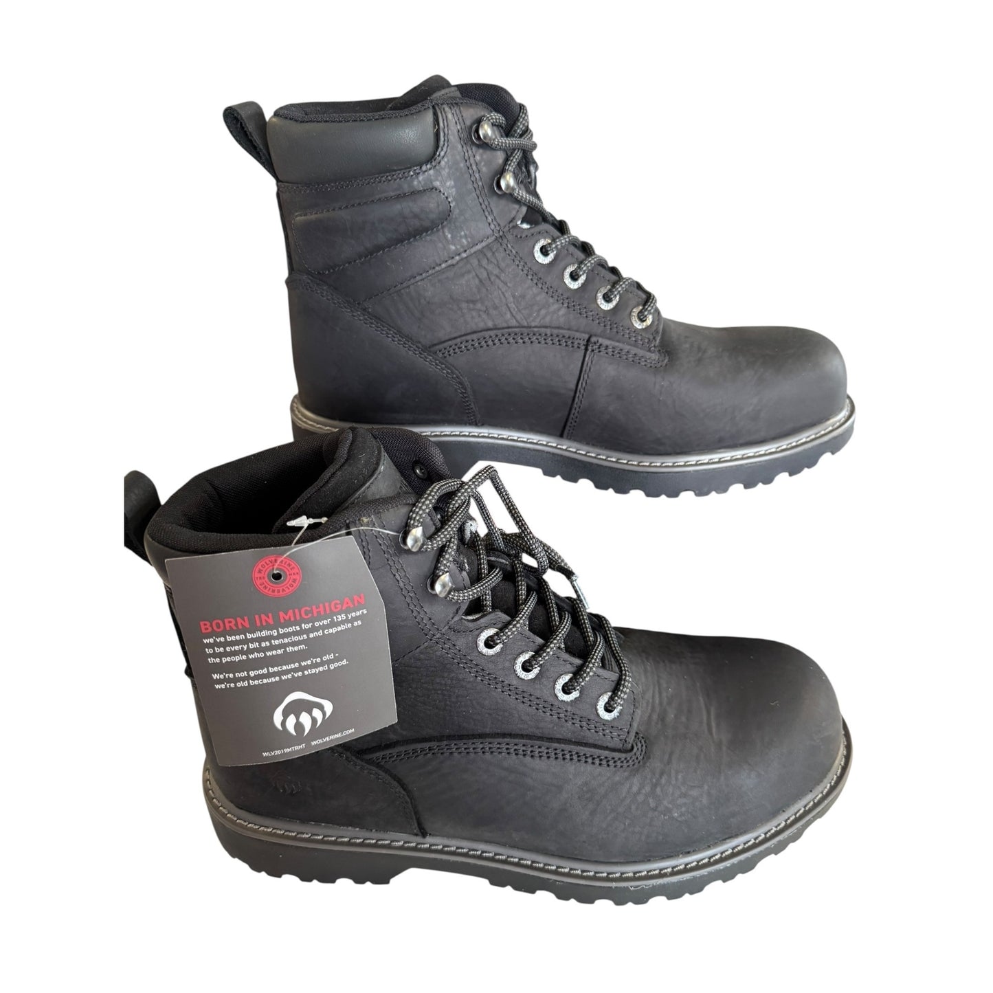 Wolverine Men's Black Waterproof Leather Work Boots Size 11.5 NIB