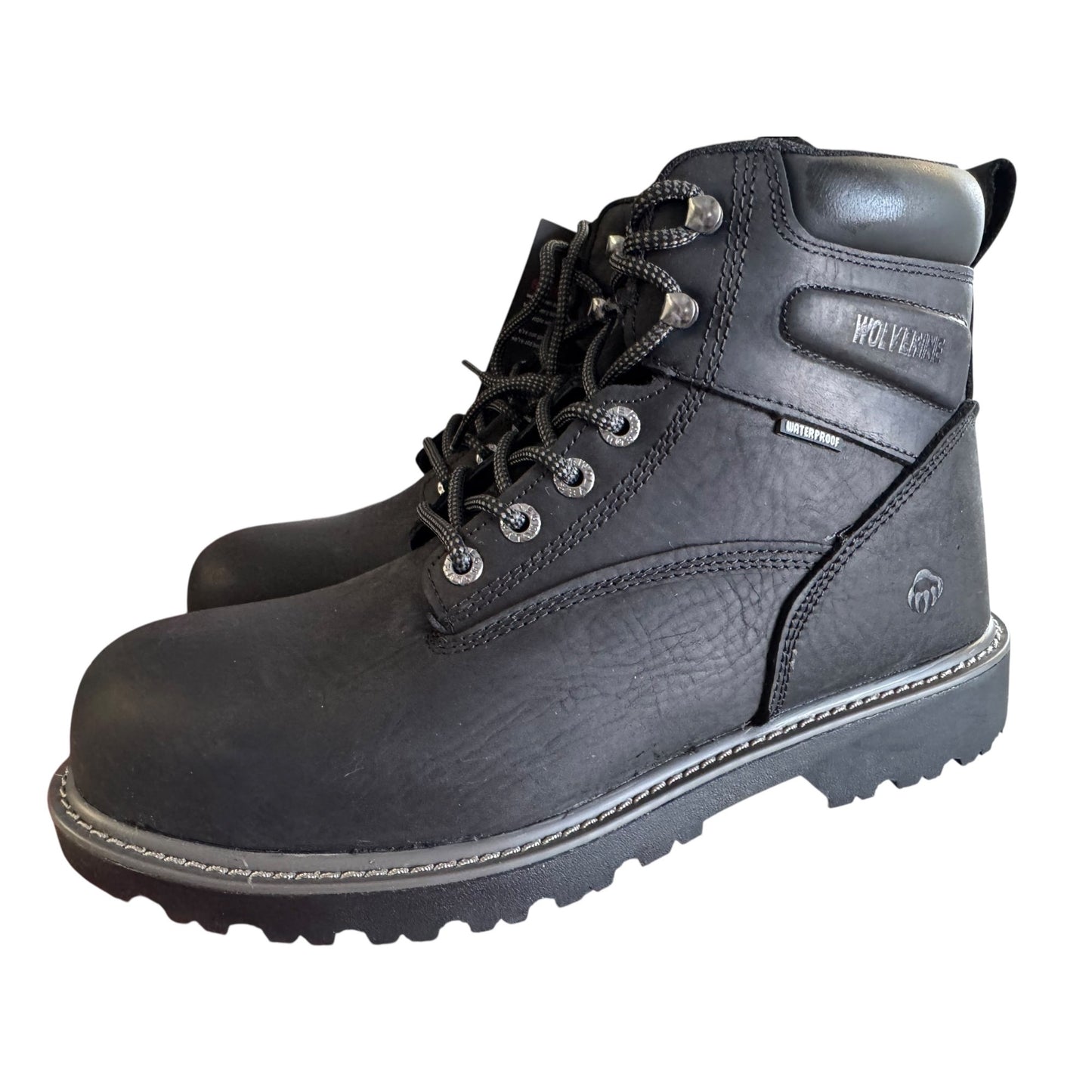 Wolverine Men's Black Waterproof Leather Work Boots Size 11.5 NIB