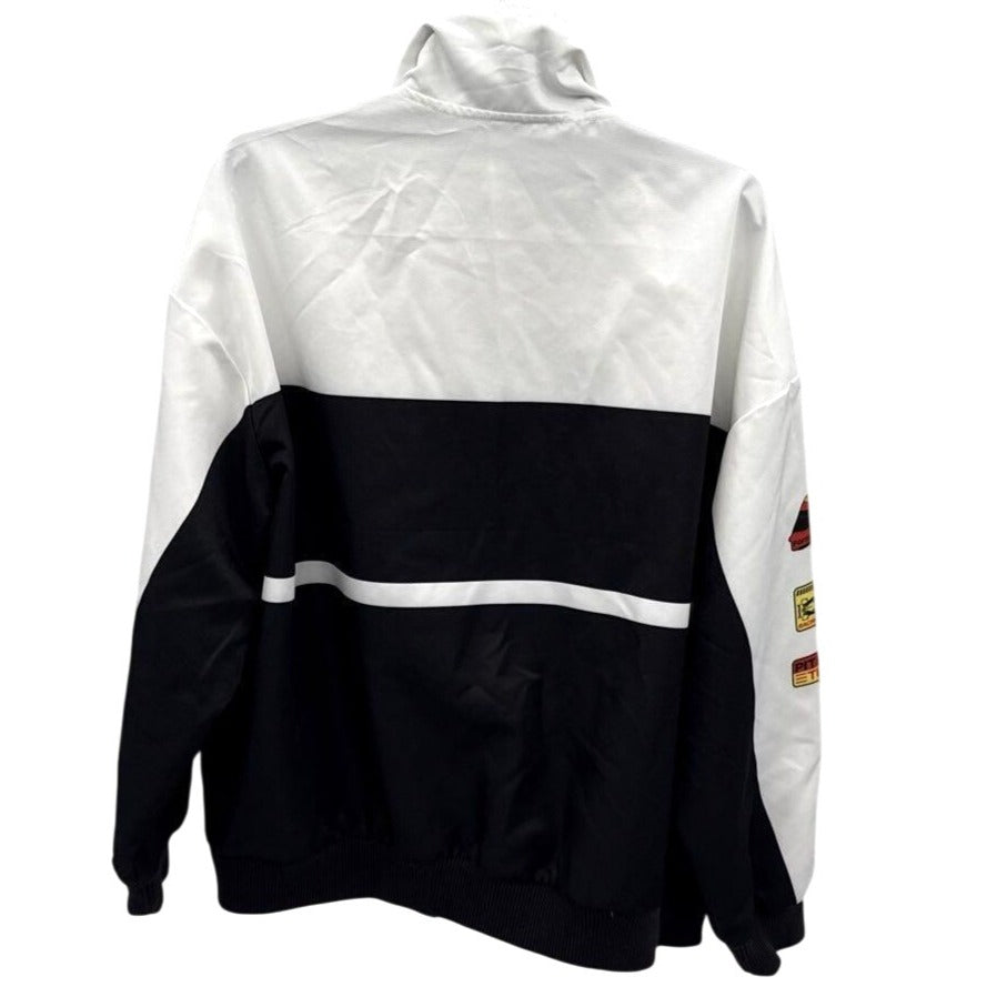 Formula 1 Hybrid Apparel Racing Jacket Size Large White & Black Snap Button Polyester