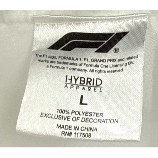 Formula 1 Hybrid Apparel Racing Jacket Size Large White & Black Snap Button Polyester
