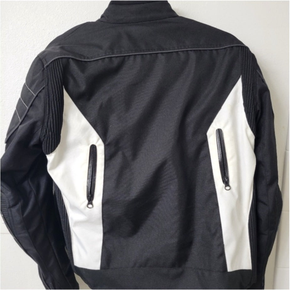 Womens Black & White BILT Motorcycle Jacket XS Polyester NWOT