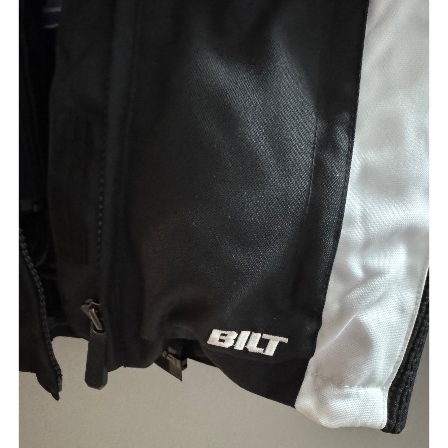 Womens Black & White BILT Motorcycle Jacket XS Polyester NWOT
